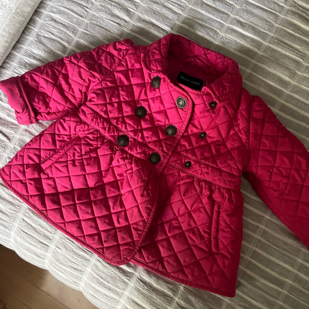 Pink Ralph Lauren quilted toddler jacket